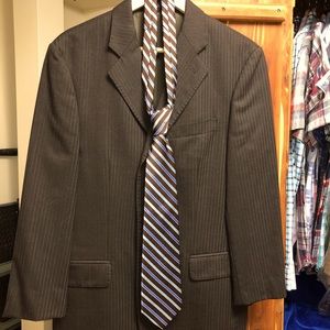 Express Design Studio 38R brown pin stripe suit